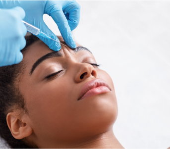 woman taking injection at Gulfcoast Eye Care