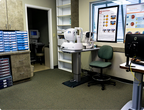 Image of the inside of a beautiful location. a large wall of glasses on the left and a comfortable waiting area to the right. Gulfcoast Eye Care, The Leading Vision Correction Practice for the Tampa Bay and St. Petersburg Areas 